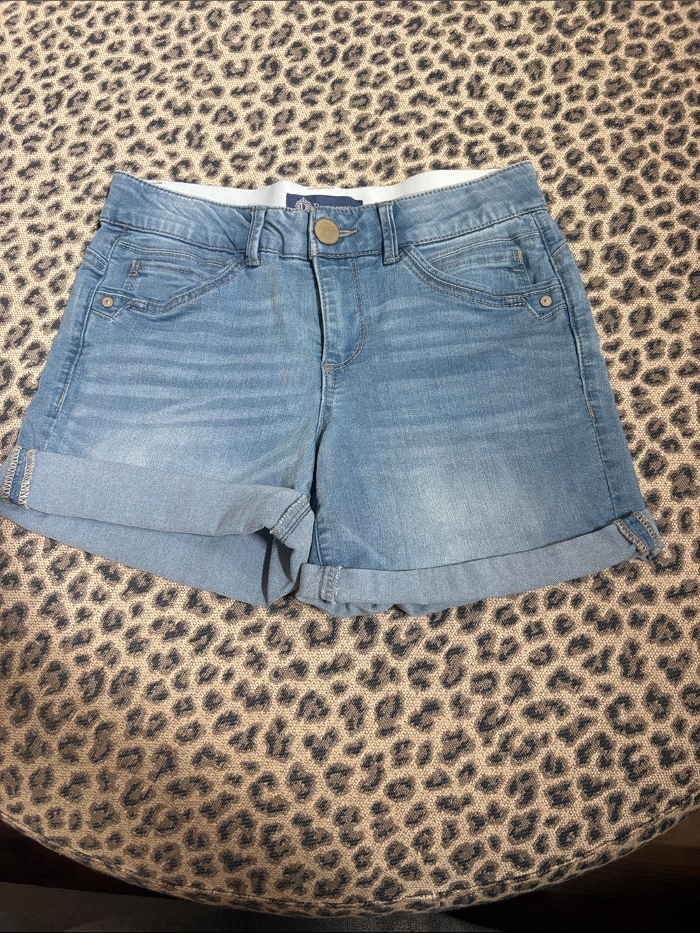Democracy Light Wash Rolled-Cuff Denim Shorts